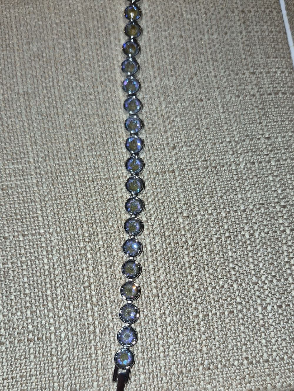 Touchstone Crystal Iridescent Round Crystal Bracelet - Blue & Purple Highlights